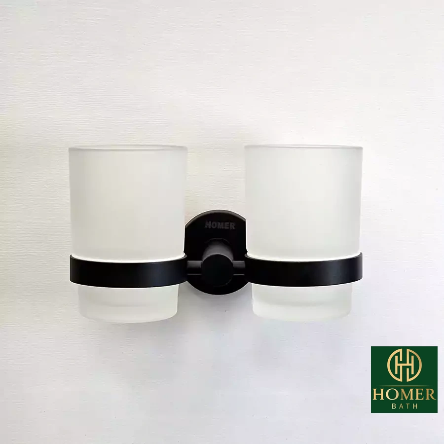 جای مسواک دوبل مشکی گرد هامر 55407